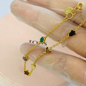 TOUS Glory Bracelet in Silver Vermeil with five Gemstones.with six motifs